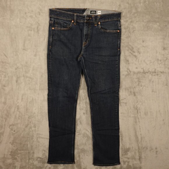 Volcom jeans Solver modern straight men's 34 blue denim - Picture 1 of 14